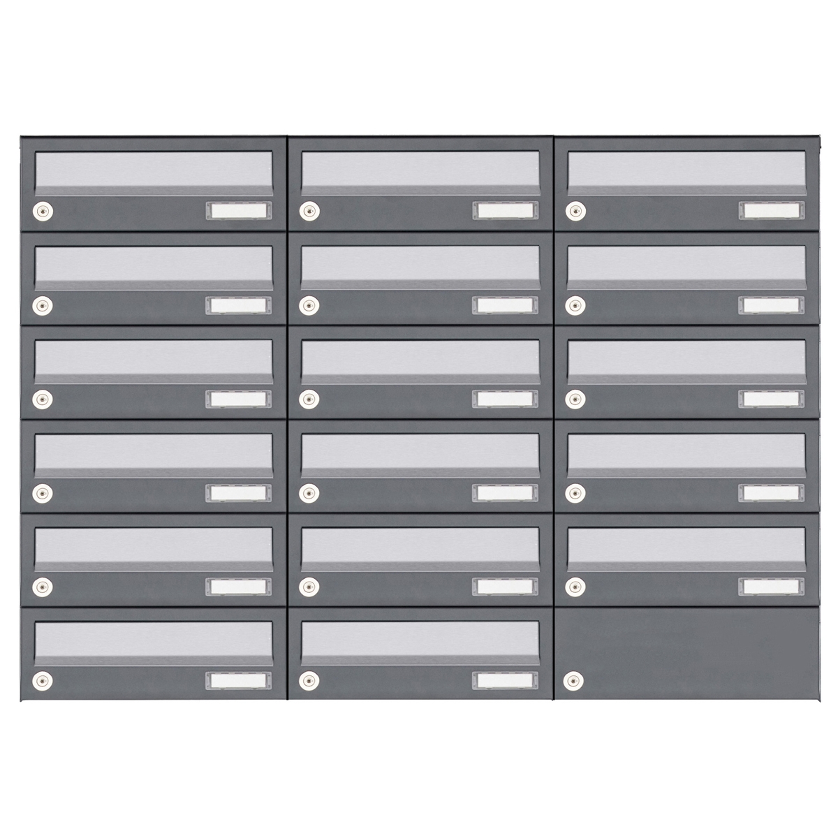 17er 6x3 Aufputz Briefkastenanlage Design BASIC 385A AP - Edelstahl-RAL 7016 anthrazit