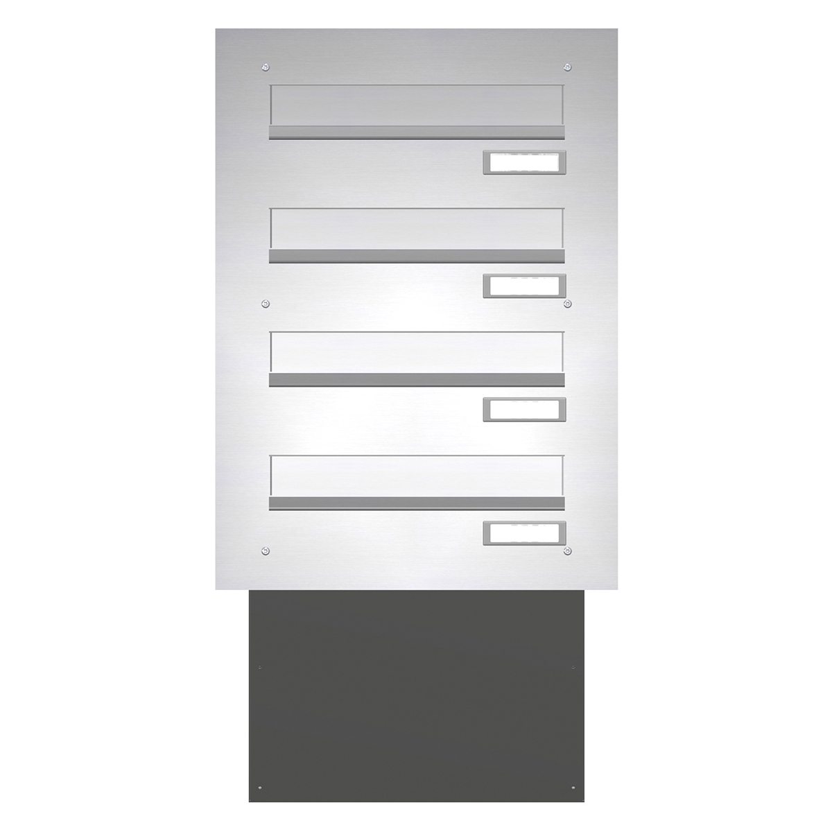 Through-the-wall letterbox BASIC 622 - polished V2A stainless steel - 4 parties Through-the-wall letterbox BASIC 622 - polished V2A stainless steel - 4 parties