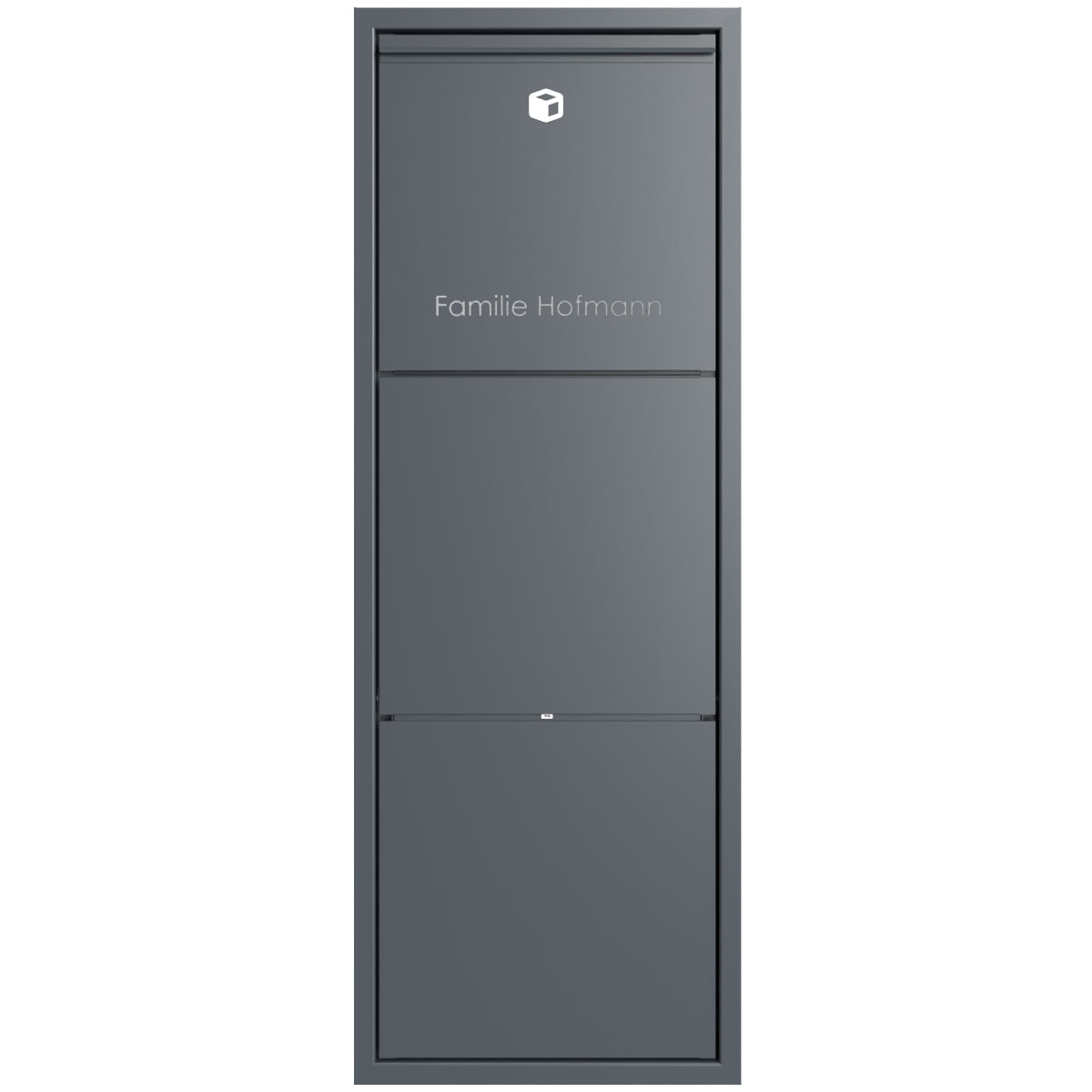 Design flush-mounted parcel box GOETHE - lock system - RAL of your choice Design flush-mounted parcel box GOETHE - lock system - RAL of your choice