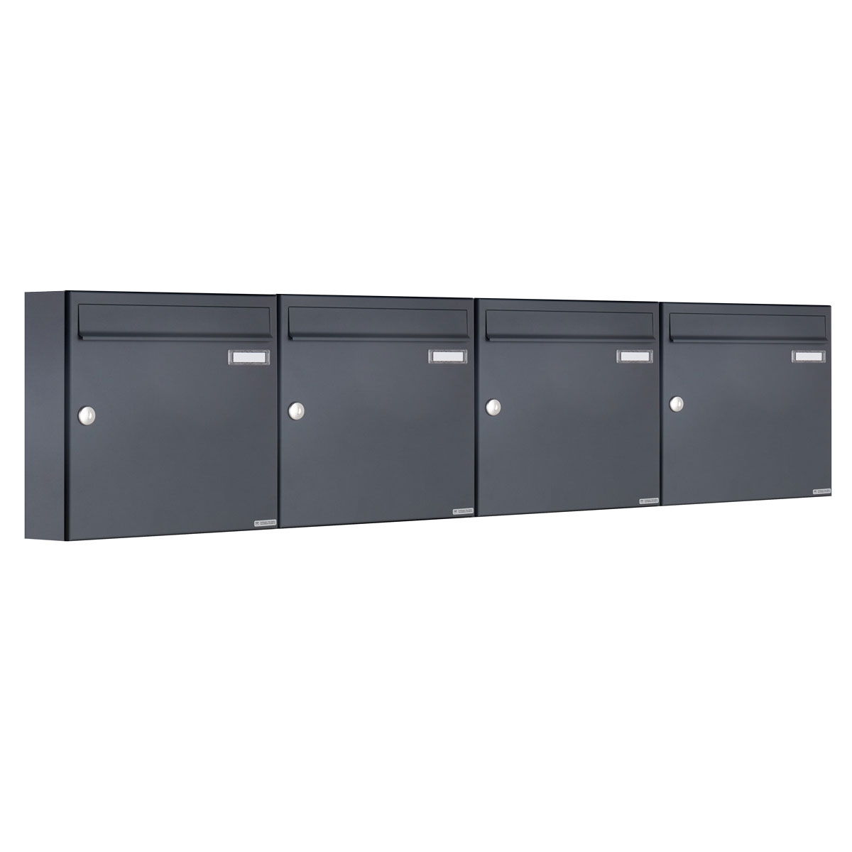 4er 4x1 surface-mounted letterbox design BASIC 382A AP - RAL 7016 anthracite grey 4er 4x1 surface-mounted letterbox design BASIC 382A AP - RAL 7016 anthracite grey