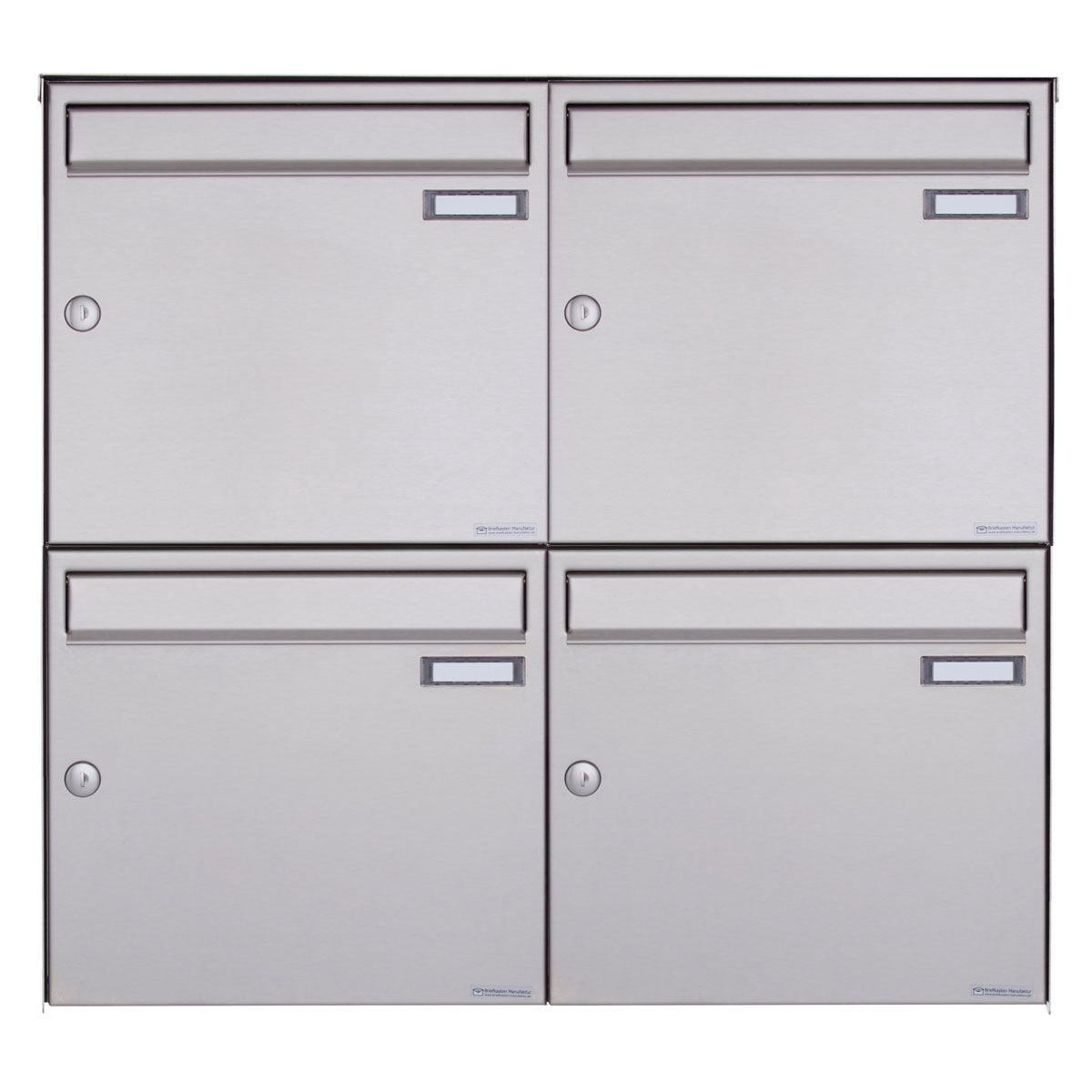 4er Edelstahl Aufputz Briefkasten Design BASIC Plus 382XA AP - Edelstahl V2A geschliffen 4er Edelstahl Aufputz Briefkasten Design BASIC Plus 382XA AP - Edelstahl V2A geschliffen