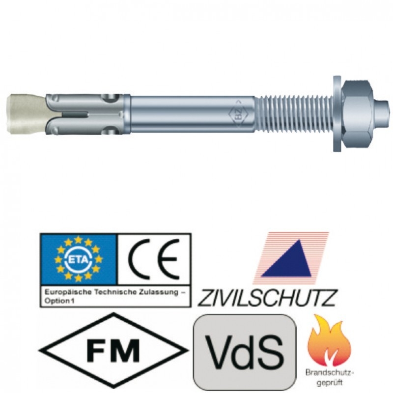 Lot de 6 goujons d'ancrage en acier inoxydable V4A BZ plus A4, M10, longueur totale 110mm Lot de 6 goujons d'ancrage en acier inoxydable V4A BZ plus A4, M10, longueur totale 110mm
