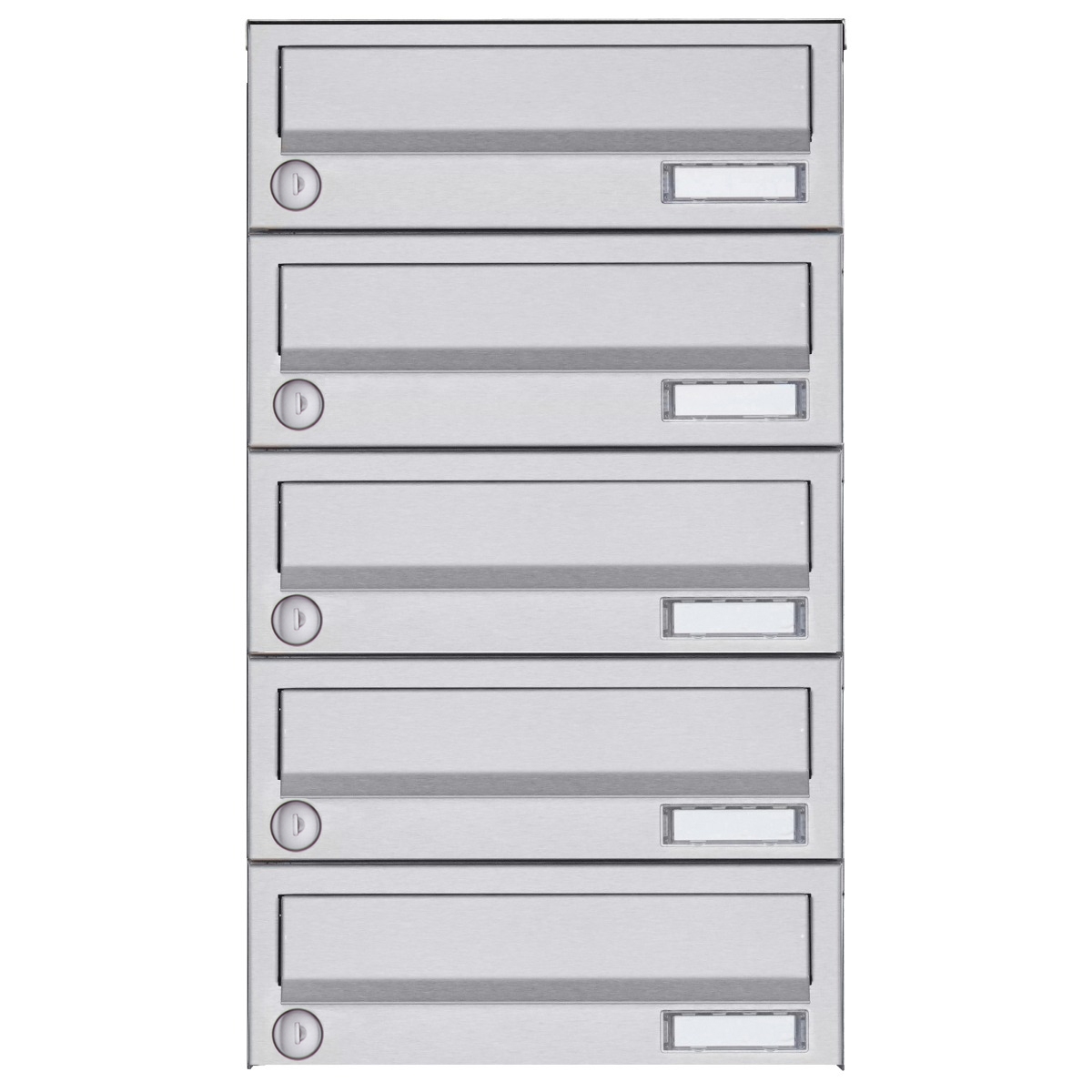 5-piece surface-mounted letterbox system Design BASIC 385A- VA AP - stainless steel V2A, polished 5-piece surface-mounted letterbox system Design BASIC 385A- VA AP - stainless steel V2A, polished