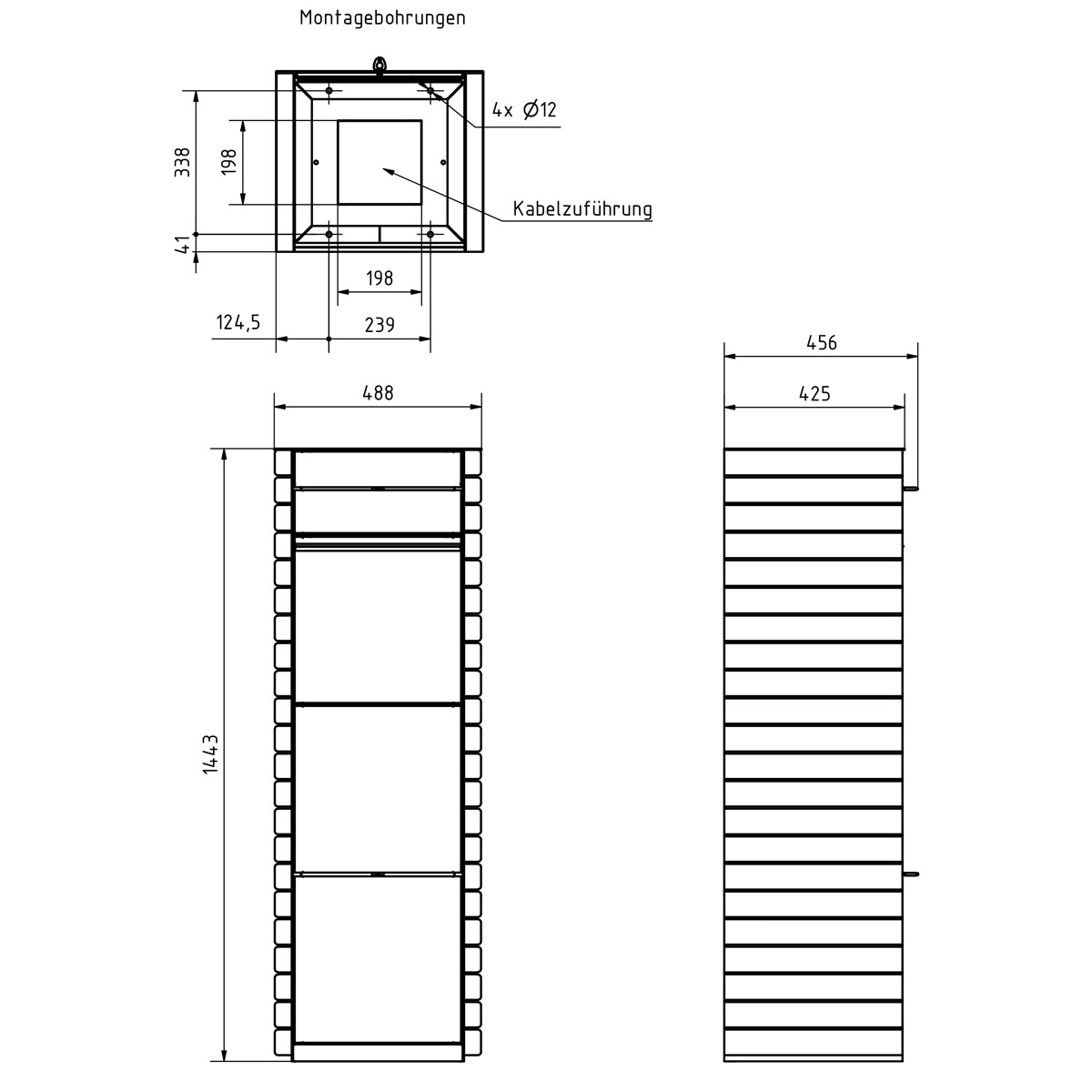 Design parcel box GOETHE with 1 letterbox - lock system - Edition Nature with Douglas fir oiled - RAL of your choice
