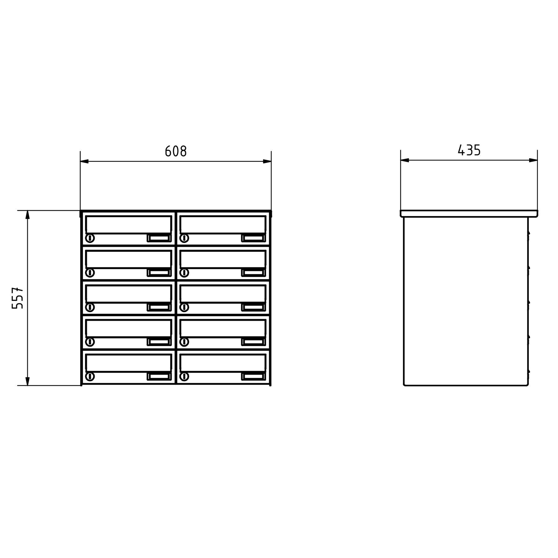 10er 5x2 Aufputz Briefkastenanlage Design BASIC 385A-9016 AP - RAL 9016 verkehrsweiß 10er 5x2 Aufputz Briefkastenanlage Design BASIC 385A-9016 AP - RAL 9016 verkehrsweiß