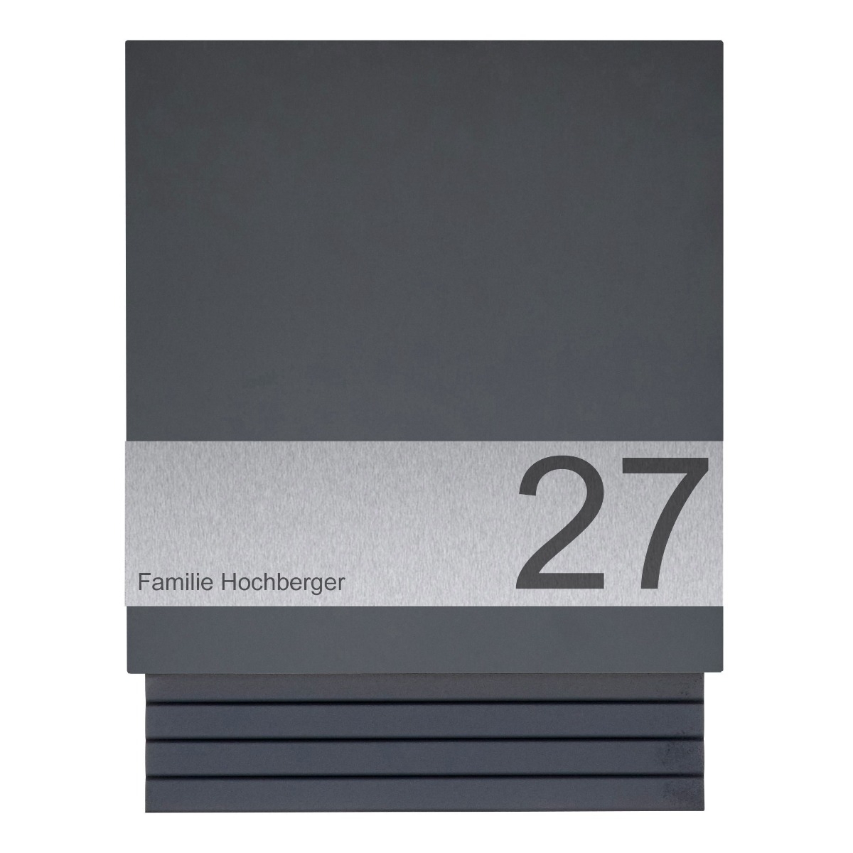 a851acea73750c7deff537f80fc6d46a55b7f6d2 Cassetta delle lettere di design con scomparto per giornali SCHILLER SMALL VARS - Grigio antracite RAL 7016 con applicazione in acciaio inox