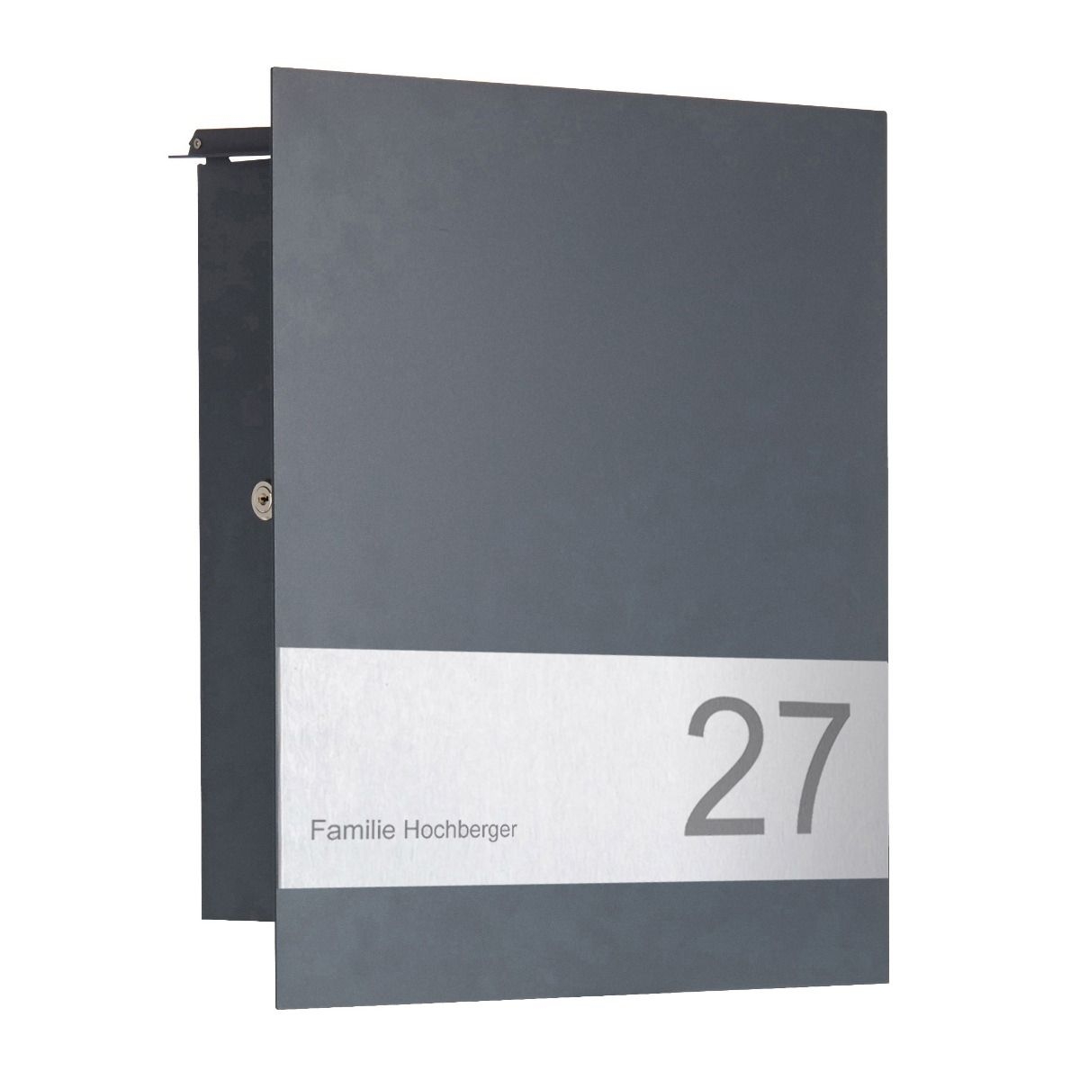 Design Briefkasten SCHILLER MEDIUM VARS - RAL Farbe mit Edelstahlapplikation Design Briefkasten SCHILLER MEDIUM VARS - RAL Farbe mit Edelstahlapplikation