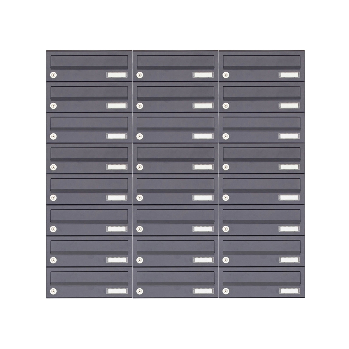 24er 8x3 Aufputz Briefkastenanlage Design BASIC 385A-7016 AP - RAL 7016 anthrazitgrau 24er 8x3 Aufputz Briefkastenanlage Design BASIC 385A-7016 AP - RAL 7016 anthrazitgrau