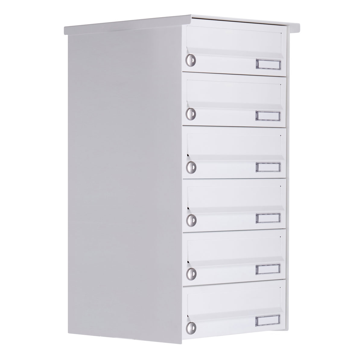 6-delig opbouw brievenbussysteem Design BASIC 385A-9016 AP - RAL 9016 verkeerswit