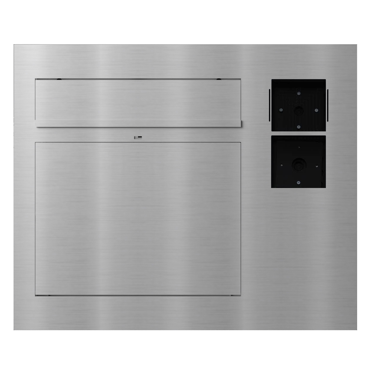 Design flush-mounted letterbox GRIMM - polished stainless steel - LOXONE Intercom/Code Touch 1x2 prepared right Design flush-mounted letterbox GRIMM - polished stainless steel - LOXONE Intercom/Code Touch 1x2 prepared right