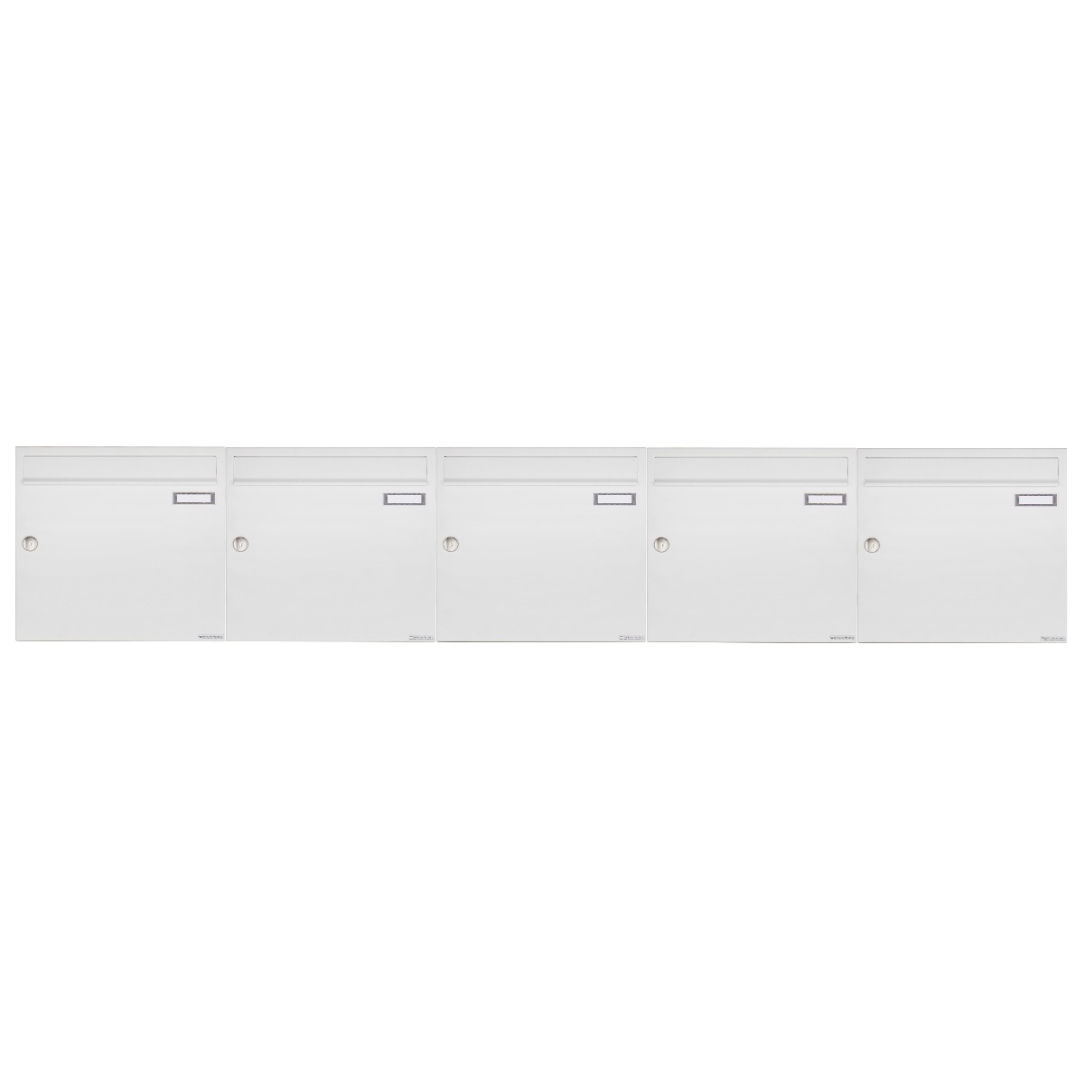 5er 1x5 Aufputz Briefkastenanlage Design BASIC 382A AP - RAL 9016 verkehrsweiß