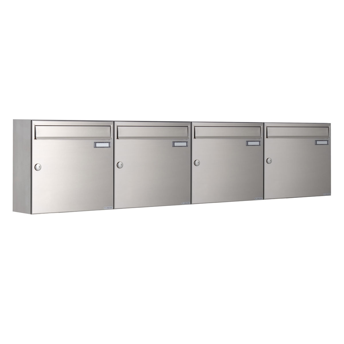 4er 4x1 Edelstahl Aufputz Briefkastenanlage Design BASIC 382A-AP