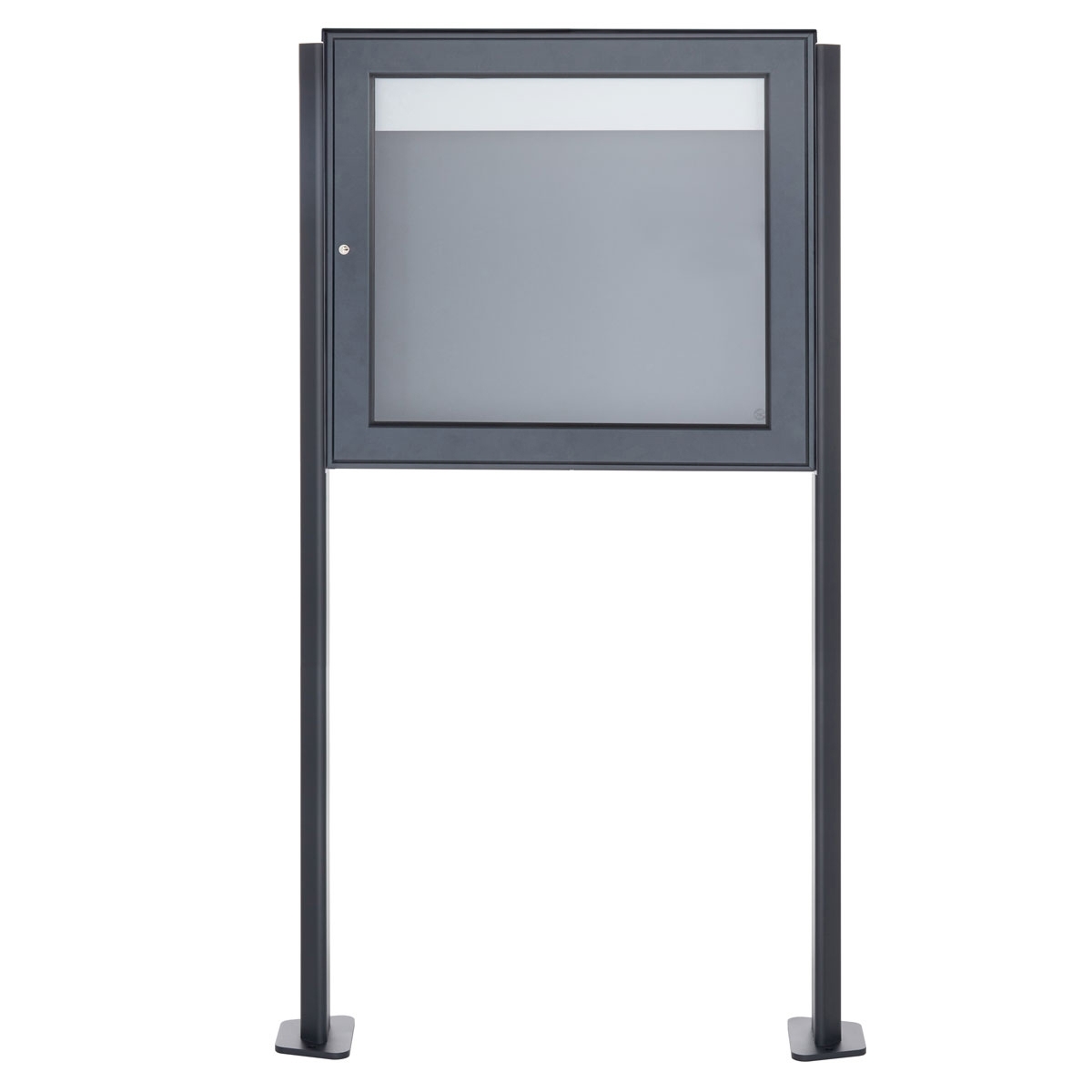 Vitrine d'affichage indépendante BASIC Plus 389X ST-T - 710x660 - RAL 7016 gris anthracite Vitrine d'affichage indépendante BASIC Plus 389X ST-T - 710x660 - RAL 7016 gris anthracite