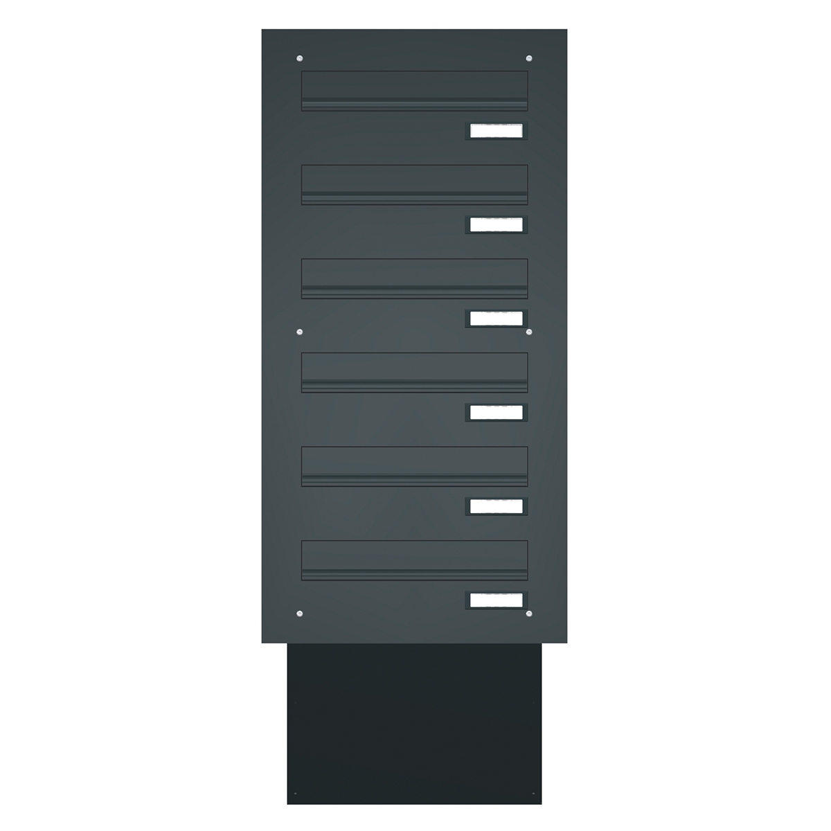 Mauerdurchwurf Briefkasten BASIC 622 pulverbeschichtet - 6 Parteien Mauerdurchwurf Briefkasten BASIC 622 pulverbeschichtet - 6 Parteien