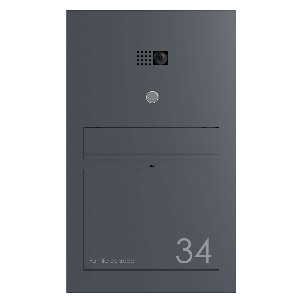 Stèle de boîte aux lettres design GRIMM - couleur au choix avec COMELIT Ultra - VIDEO Set