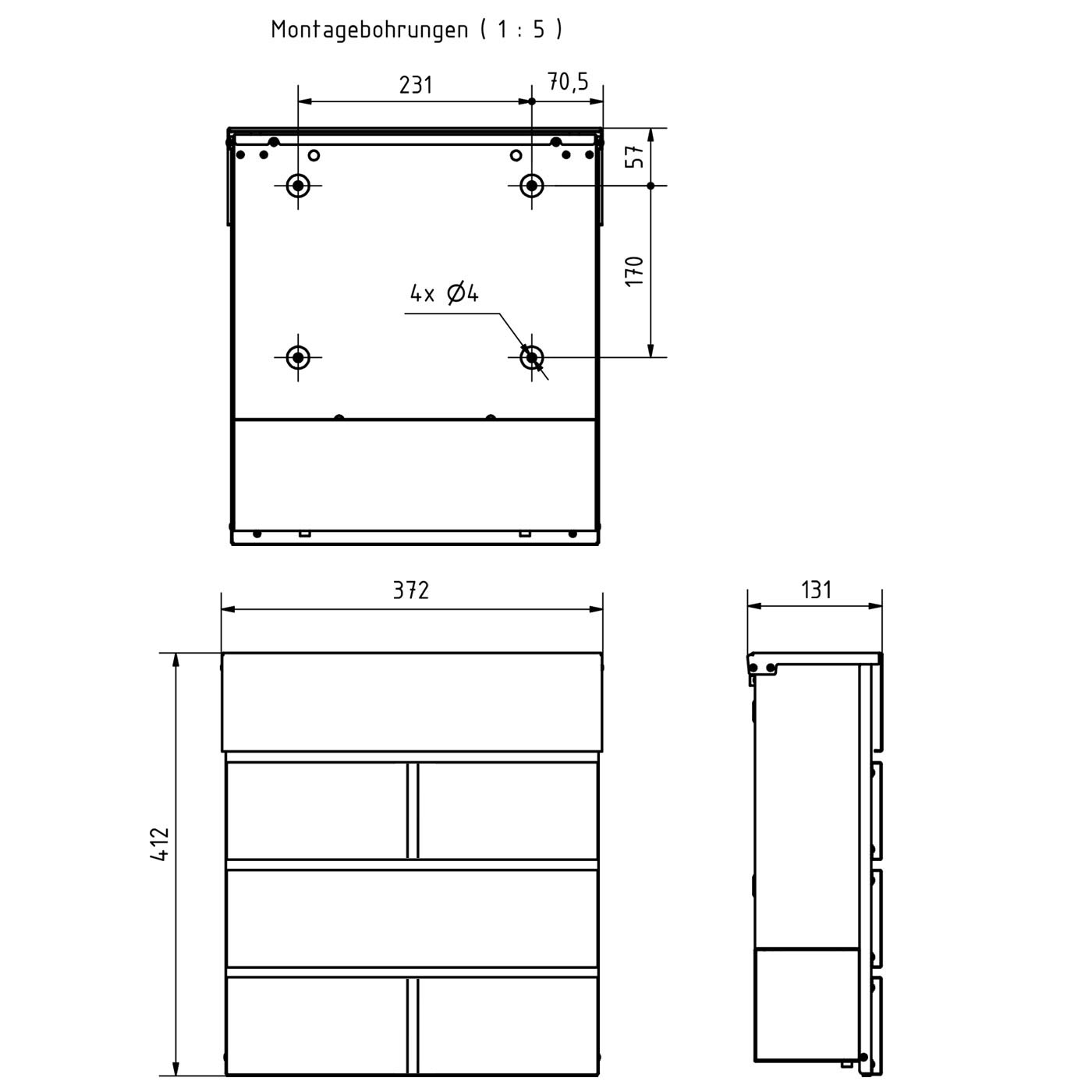 KANT Edition letterbox with newspaper compartment - Elegance 3 design - DB 703 micaceous iron ore KANT Edition letterbox with newspaper compartment - Elegance 3 design - DB 703 micaceous iron ore
