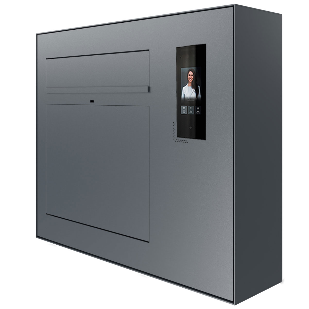 Design Aufputz Briefkasten GRIMM - Farbe nach Wahl mit Ekinex Dico IP-Videosprechanlage rechts Design Aufputz Briefkasten GRIMM - Farbe nach Wahl mit Ekinex Dico IP-Videosprechanlage rechts