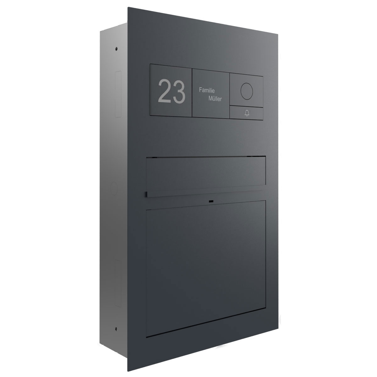 Design Unterputz Briefkasten GRIMM - Farbe nach Wahl - GIRA System 106 - Sprechanlage - AUDIO Komplettset
