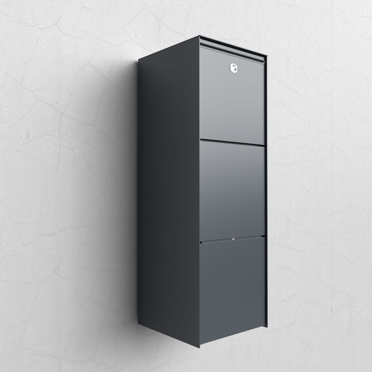 Design surface-mounted parcel box GOETHE - lock system - RAL of your choice Design surface-mounted parcel box GOETHE - lock system - RAL of your choice