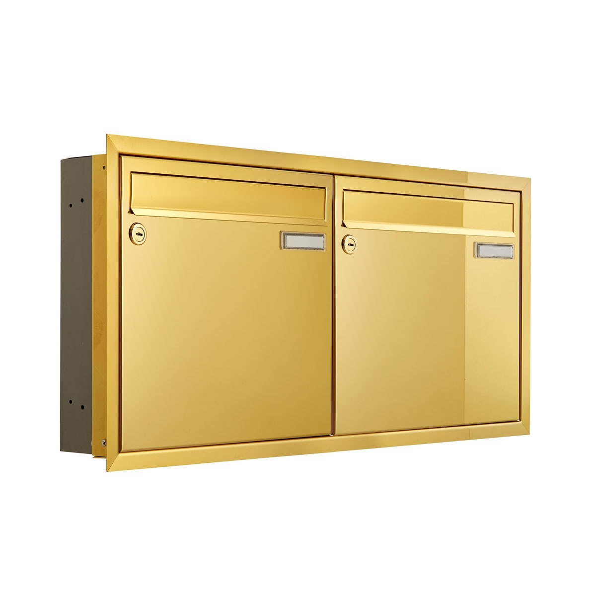 2er 2x1 Unterputz Briefkastenanlage CLASSIC 534C - Titanmessing ähnl. Gold - 2 Partei