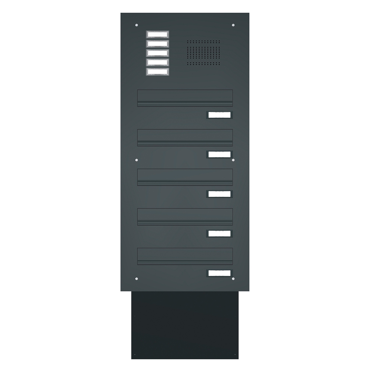 Through-the-wall letterbox system BASIC 623 powder-coated - Doorbell intercom - 5 parties Through-the-wall letterbox system BASIC 623 powder-coated - Doorbell intercom - 5 parties