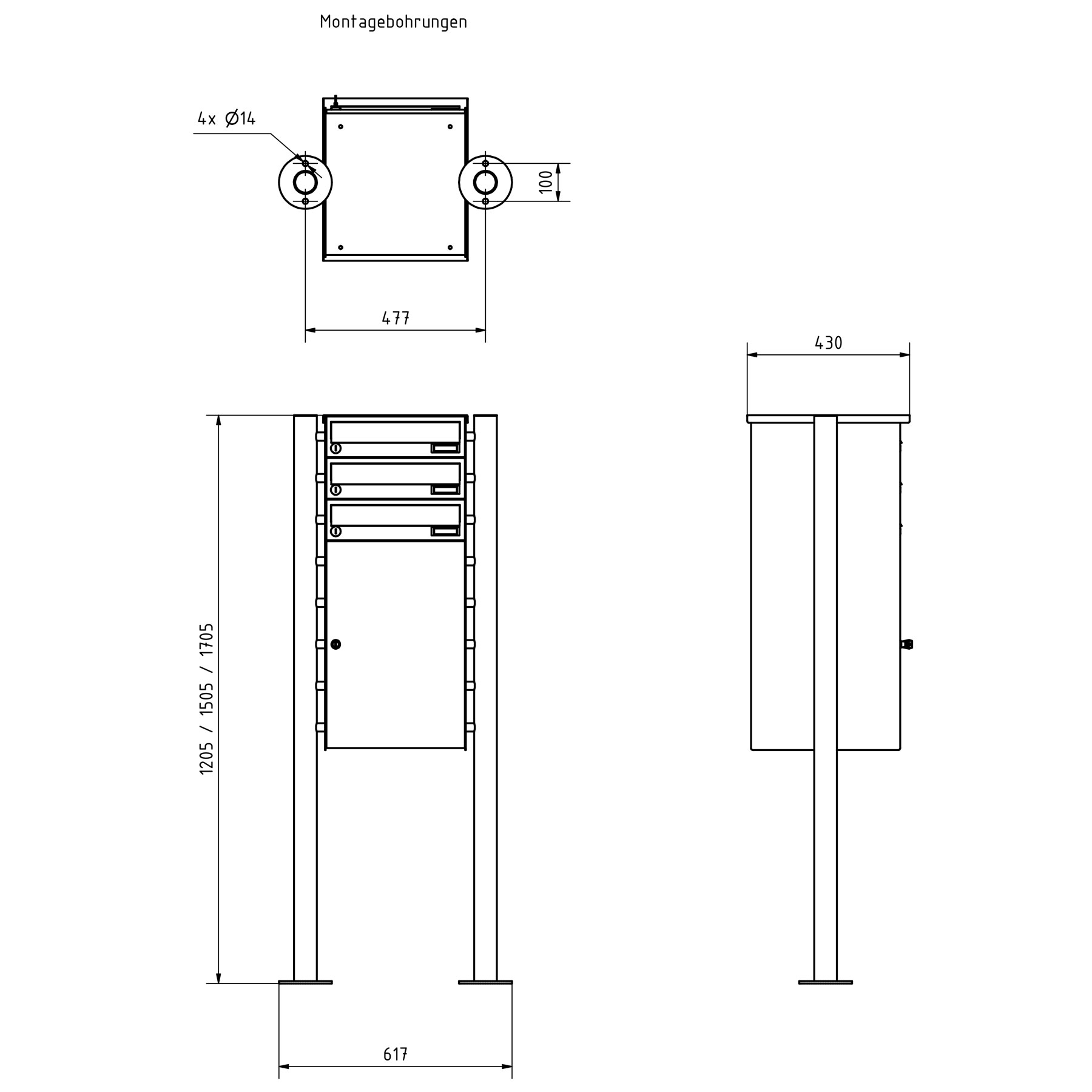 3er Edelstahl Paketbriefkasten freistehend BASIC Plus 863X ST-R mit Paketfach 550x370 in RAL nach Wahl 3er Edelstahl Paketbriefkasten freistehend BASIC Plus 863X ST-R mit Paketfach 550x370 in RAL nach Wahl