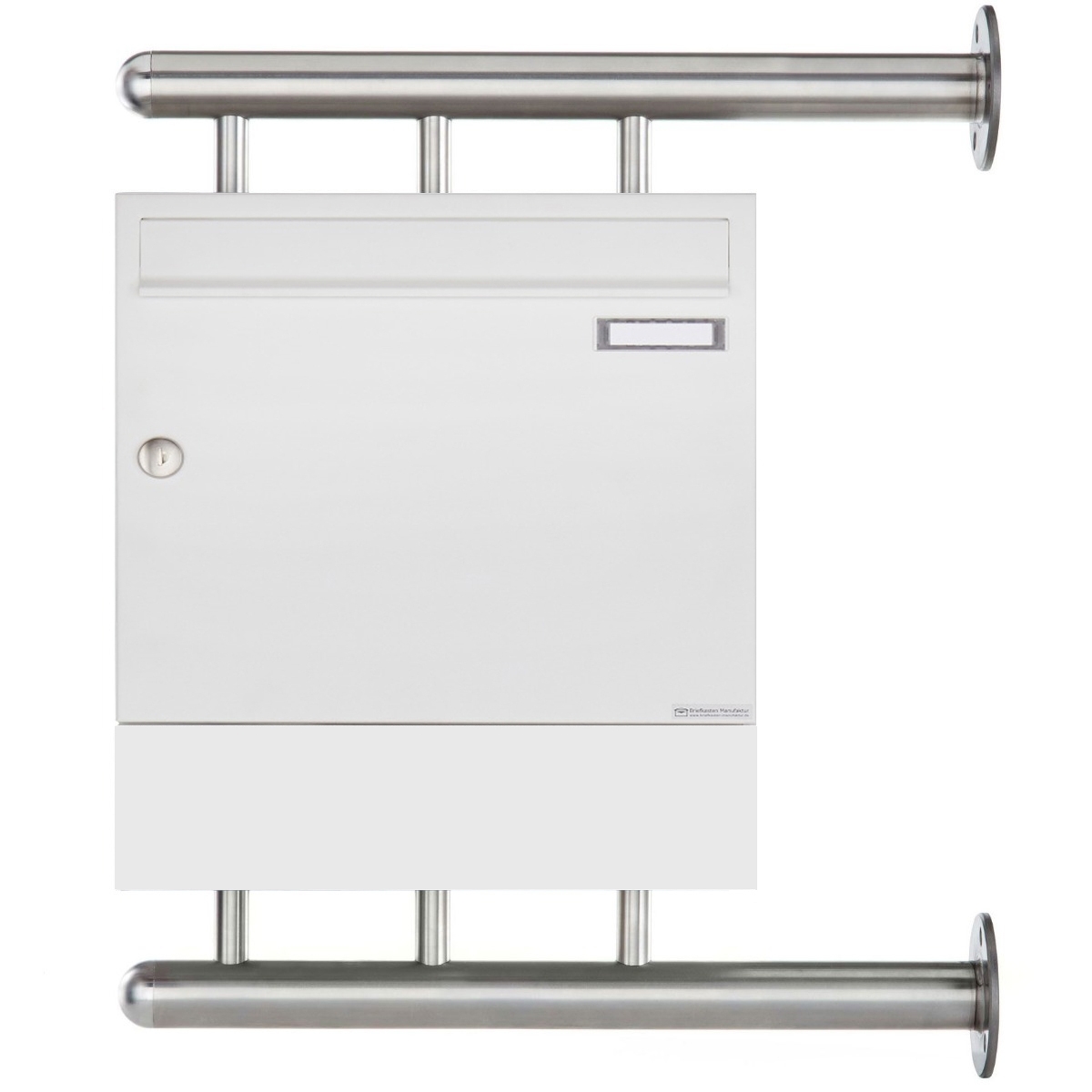 Briefkasten BASIC 810 W zur seitlichen Wandmontage mit Zeitungsfach - RAL 9016 verkehrsweiß Briefkasten BASIC 810 W zur seitlichen Wandmontage mit Zeitungsfach - RAL 9016 verkehrsweiß