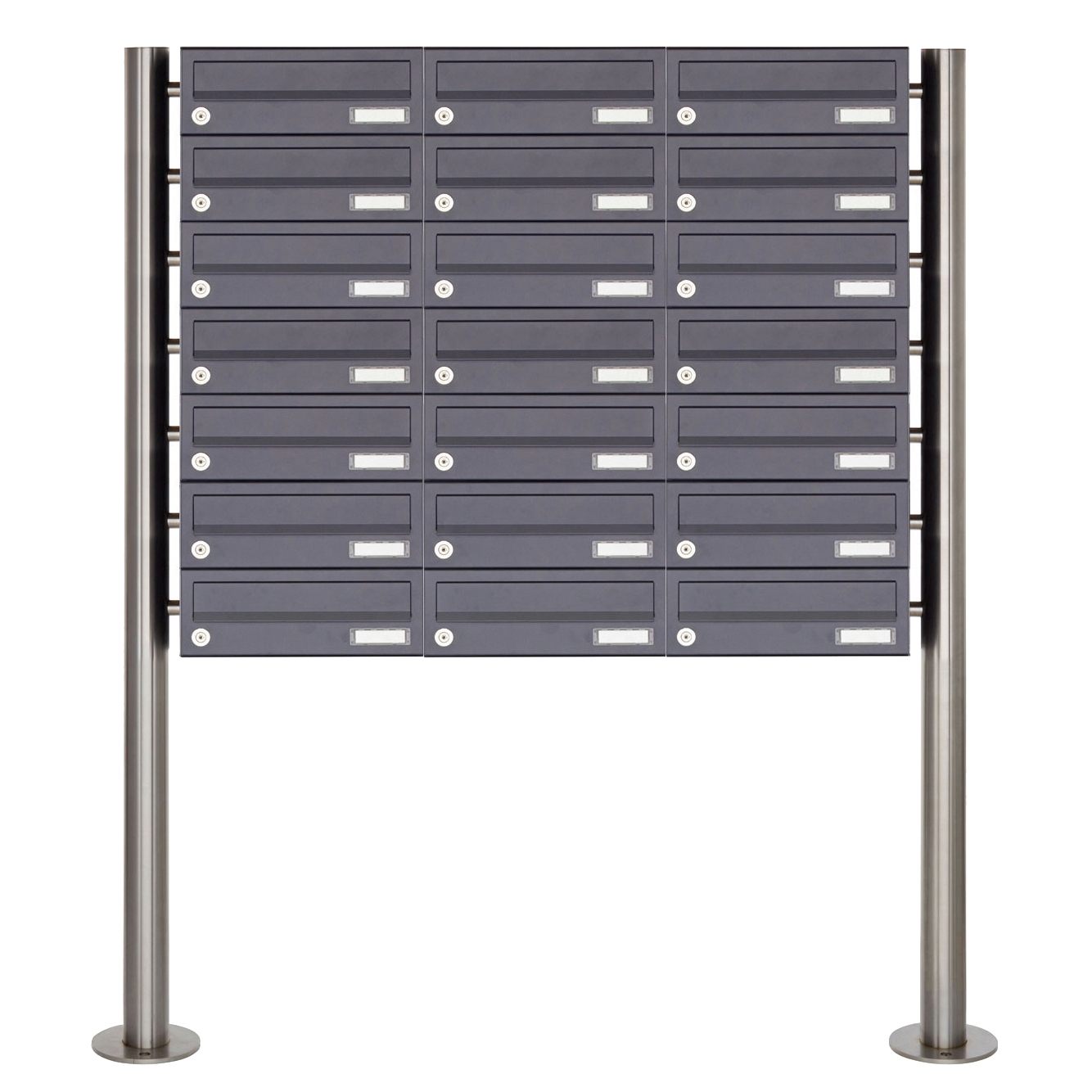 21 Sistema de buzones autoportantes Diseño BASIC 385 ST-R - RAL 7016 gris antracita