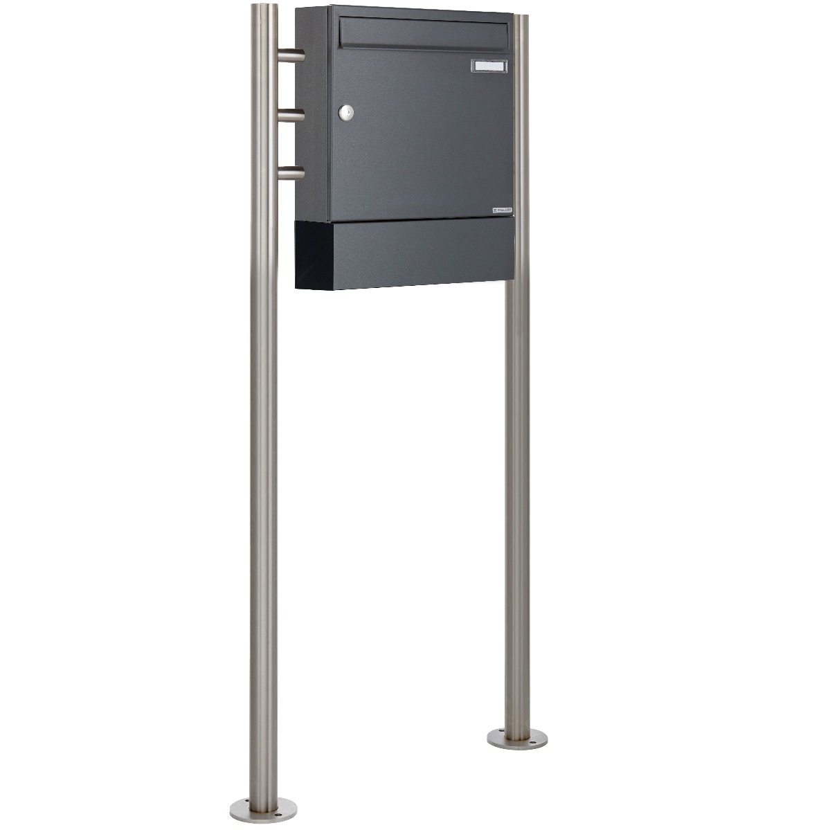 Standbriefkasten Design BASIC 381 ST-R mit Zeitungsfach - RAL 7016 anthrazitgrau Standbriefkasten Design BASIC 381 ST-R mit Zeitungsfach - RAL 7016 anthrazitgrau