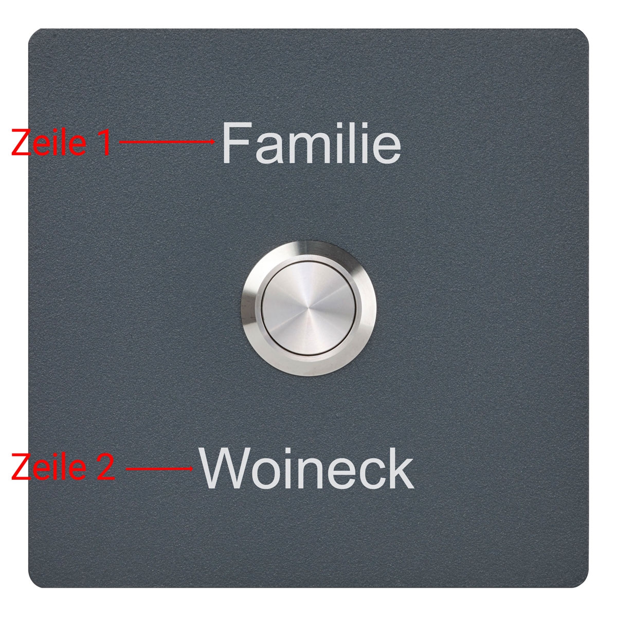 114134aa648ecb81840dc777344734c70e1f4be9 Plaque de sonnette en acier raffiné BASIC 421-9090 revêtu par poudre - QUADRATIQUE