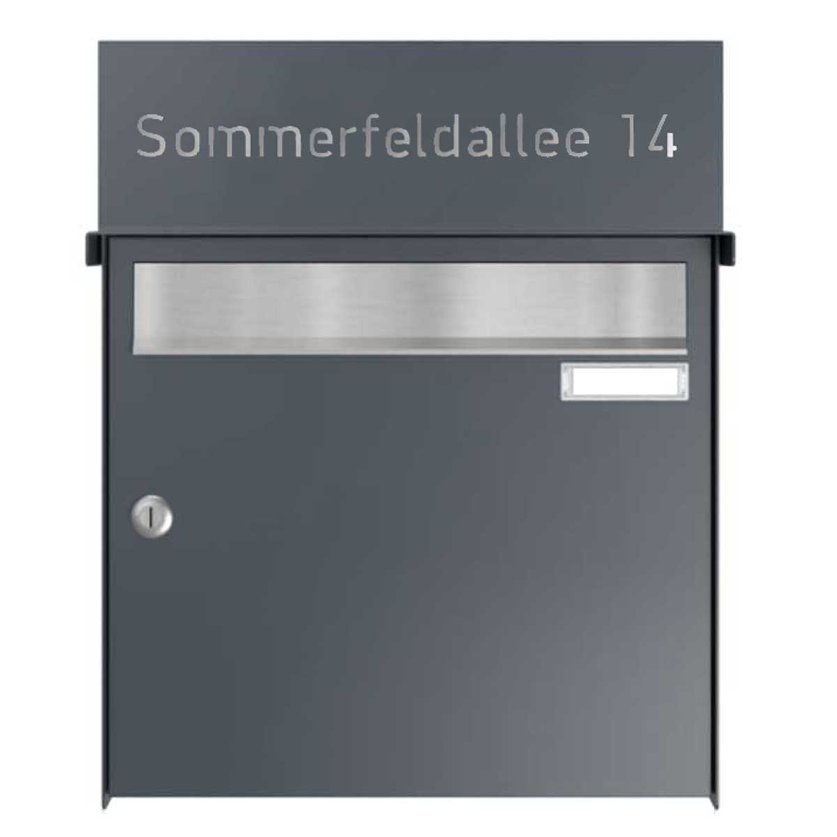 1er Aufputz Briefkastenanlage BASIC - Edition NELLY - BI-Color VA-RAL 7016 anthrazitgrau 1er Aufputz Briefkastenanlage BASIC - Edition NELLY - BI-Color VA-RAL 7016 anthrazitgrau