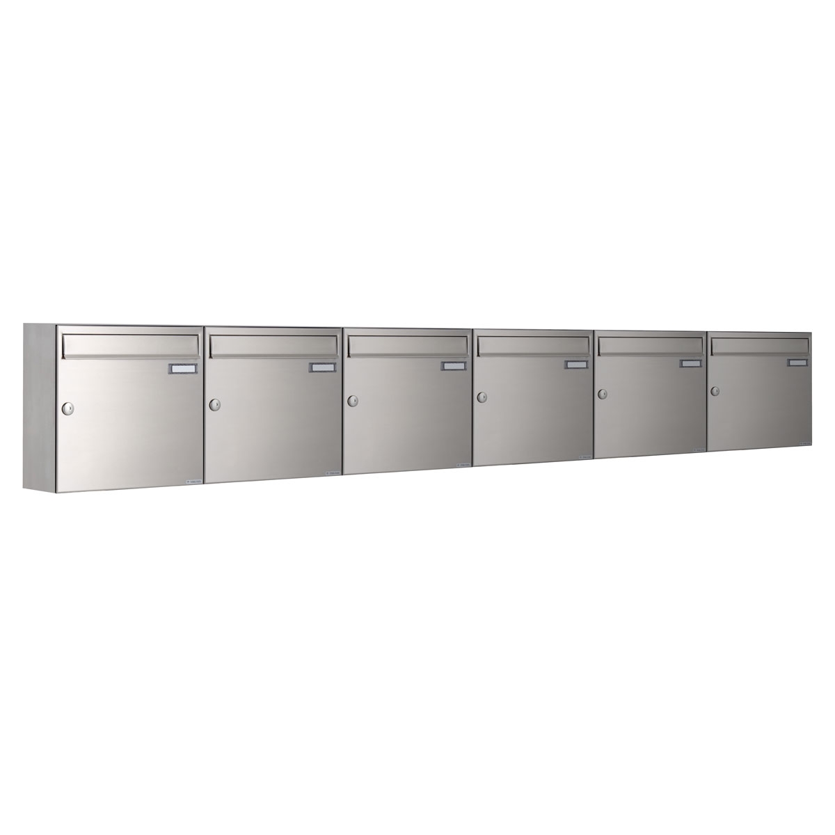 6er 6x1 Edelstahl Aufputz Briefkastenanlage Design BASIC 382A-AP