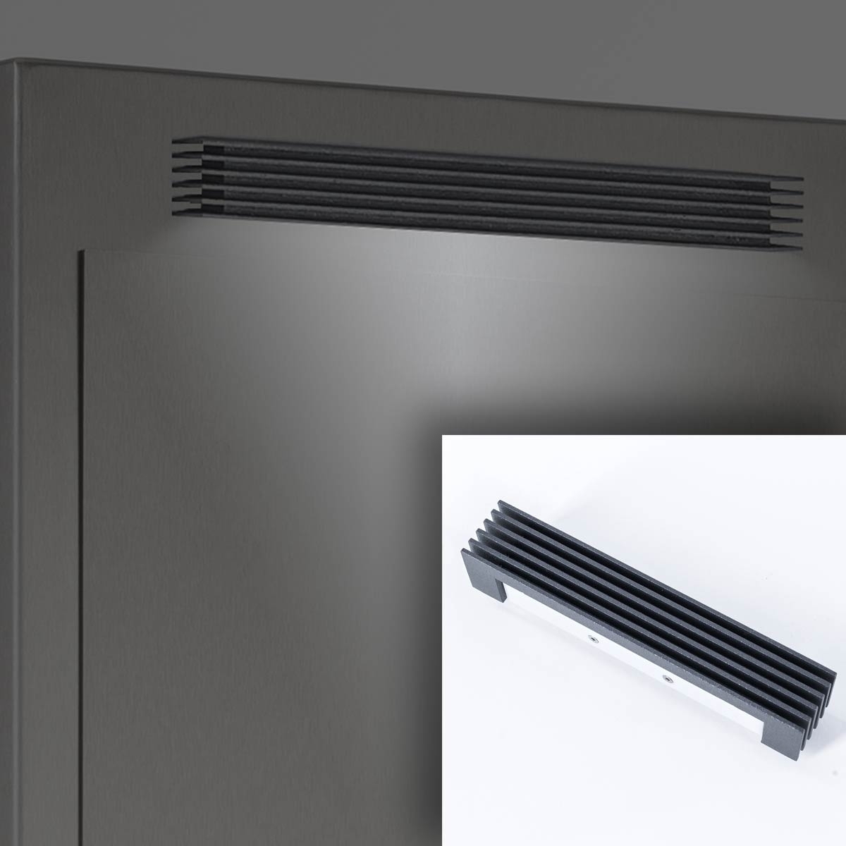2x striscia luminosa a LED in grigio antracite RAL 7016 350 mm