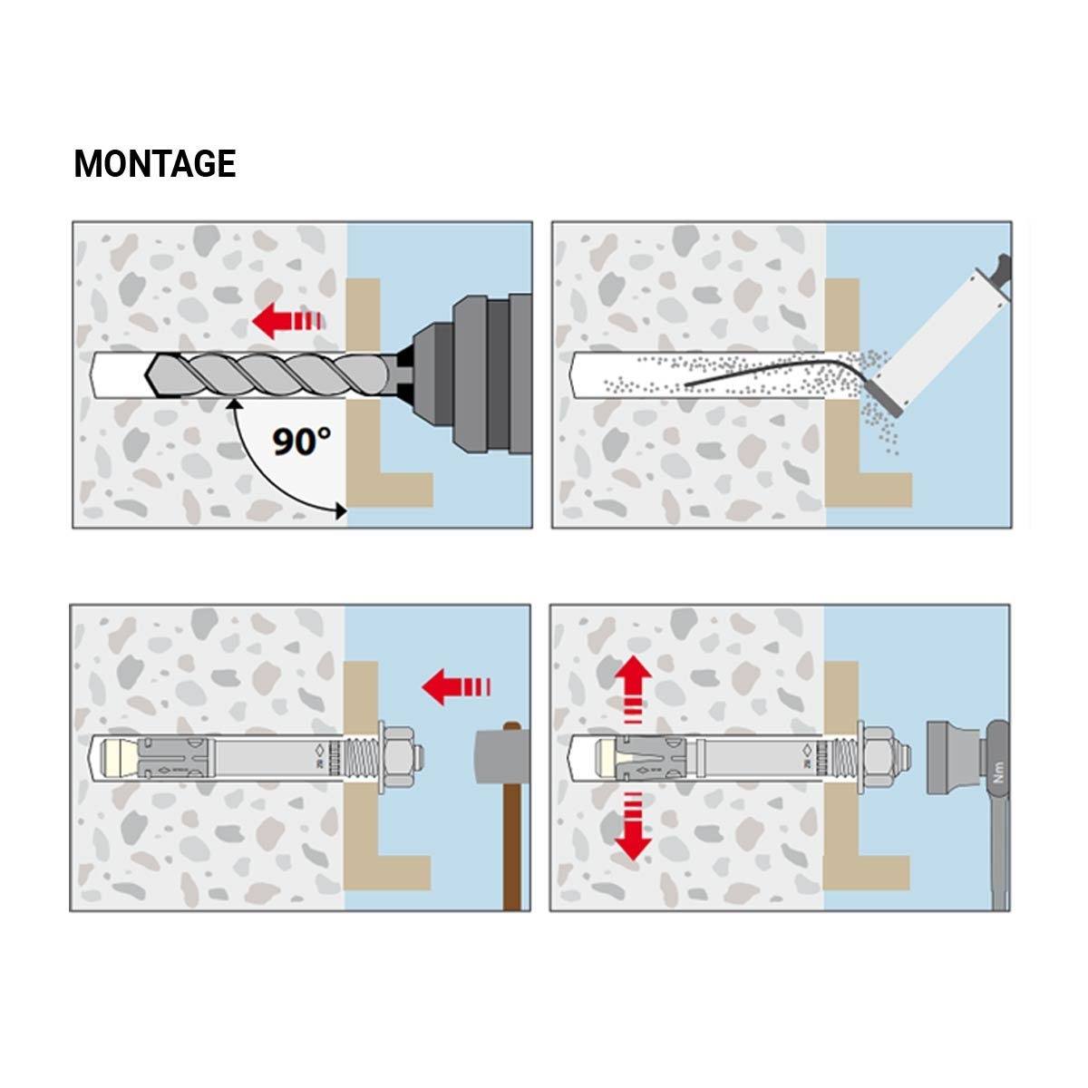 b0e1fb0e302cf8b3f549c06c14c7449034101d4b 4er Set Edelstahl V4A Bolzenanker BZ plus A4, M12, Gesamtlänge 125mm