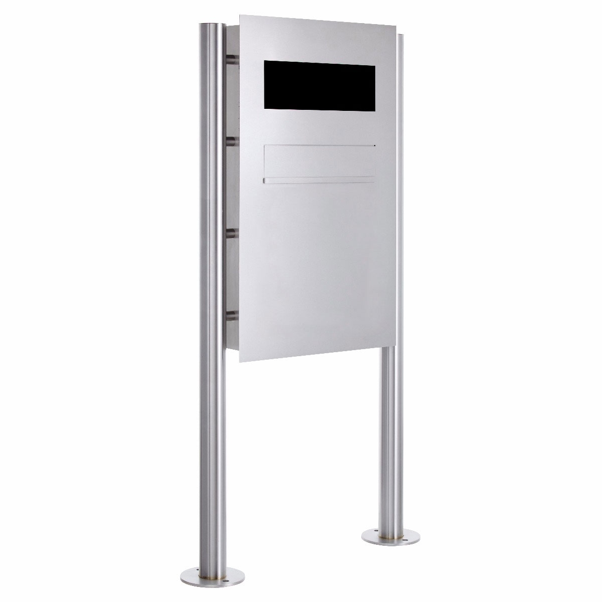 Stainless steel fence letterbox free-standing designer model BIG - GIRA System 106 - 3-gang prepared Stainless steel fence letterbox free-standing designer model BIG - GIRA System 106 - 3-gang prepared