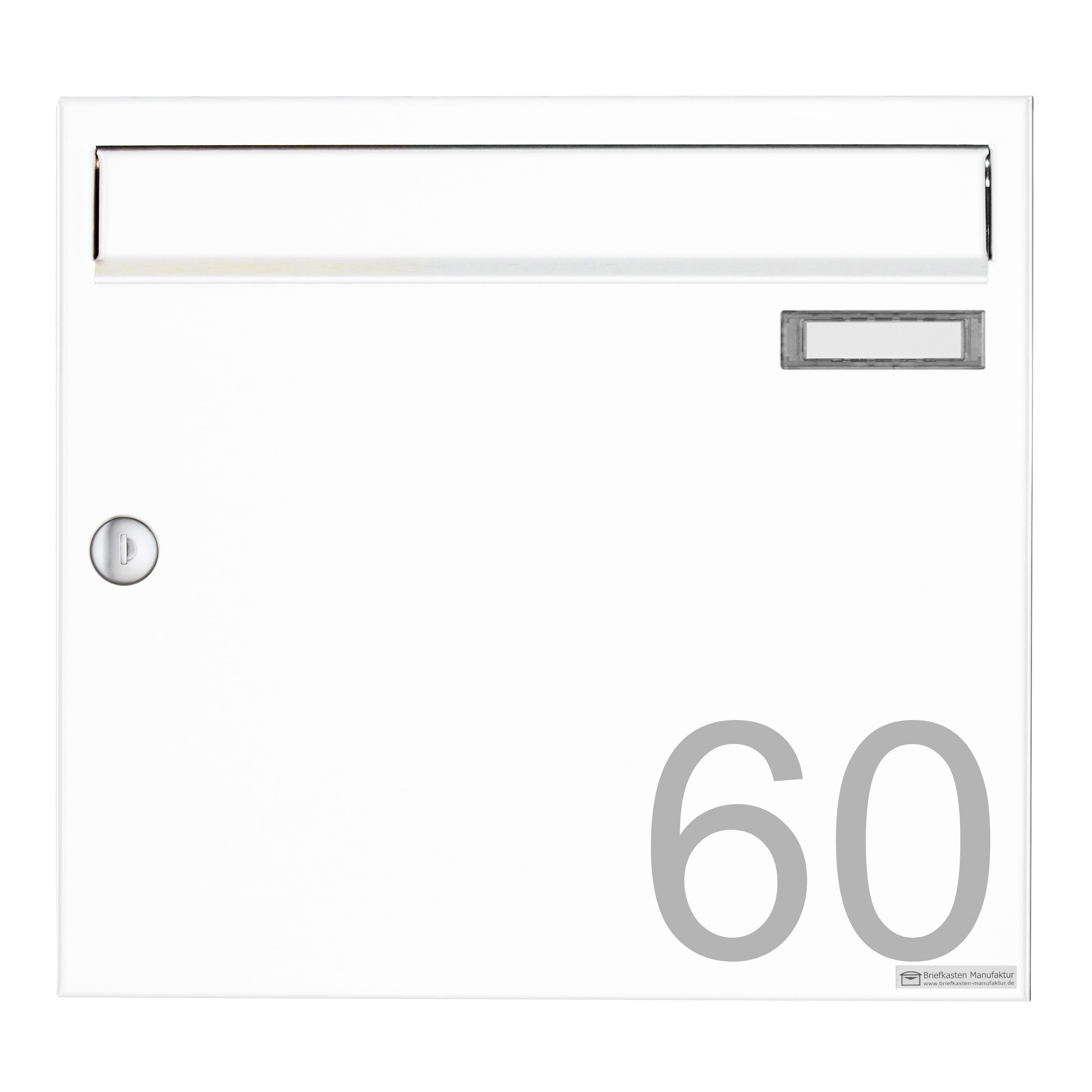 Briefkasten BASIC 810 W zur seitlichen Wandmontage mit Zeitungsfach - RAL 9016 verkehrsweiß Briefkasten BASIC 810 W zur seitlichen Wandmontage mit Zeitungsfach - RAL 9016 verkehrsweiß