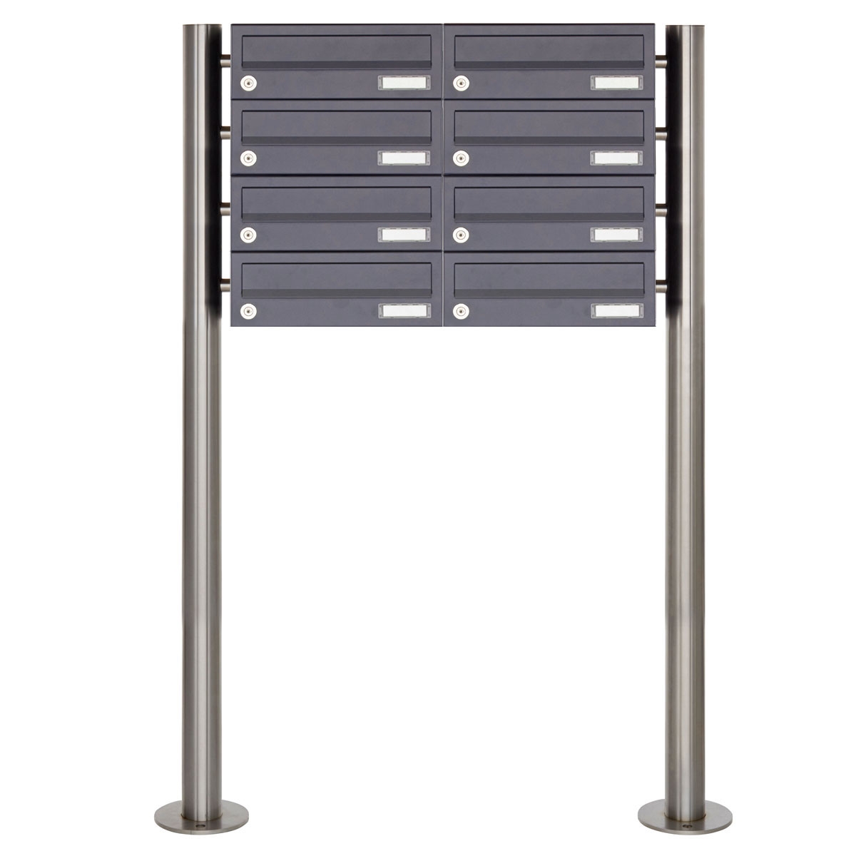8 letterbox system freestanding Design BASIC 385 ST-R - RAL 7016 anthracite grey 8 letterbox system freestanding Design BASIC 385 ST-R - RAL 7016 anthracite grey