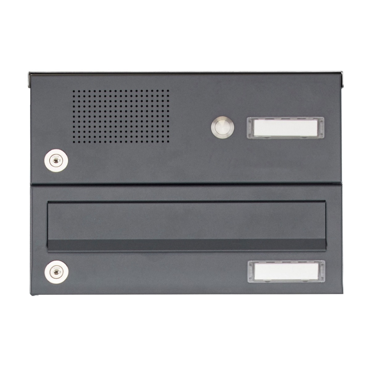 1er Aufputz Briefkastenanlage Design BASIC 385A-7016 AP mit Klingelkasten - RAL 7016 anthrazitgrau 1er Aufputz Briefkastenanlage Design BASIC 385A-7016 AP mit Klingelkasten - RAL 7016 anthrazitgrau