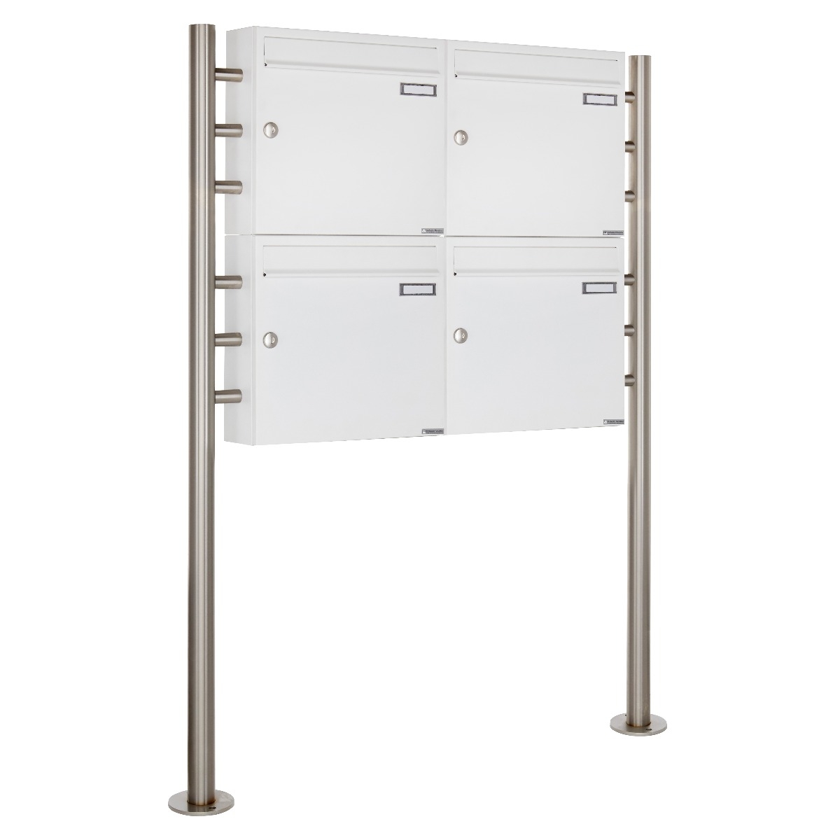 4er 2x2 letterbox system freestanding Design BASIC 381 ST-R - RAL 9016 traffic white 4er 2x2 letterbox system freestanding Design BASIC 381 ST-R - RAL 9016 traffic white