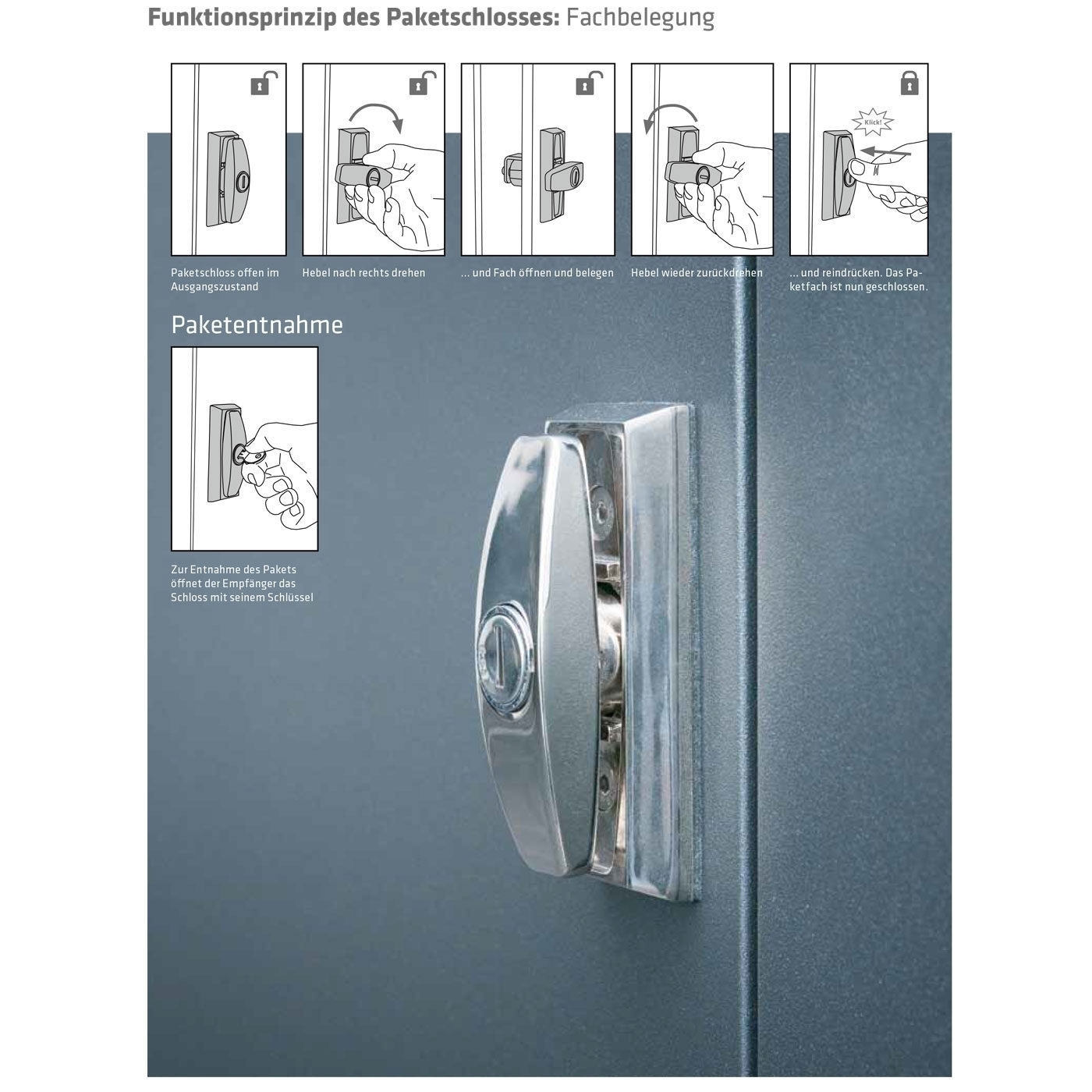 2er 1x2 parcel compartment system BASIC Plus 863X STL with parcel compartment 440x370 - polished stainless steel