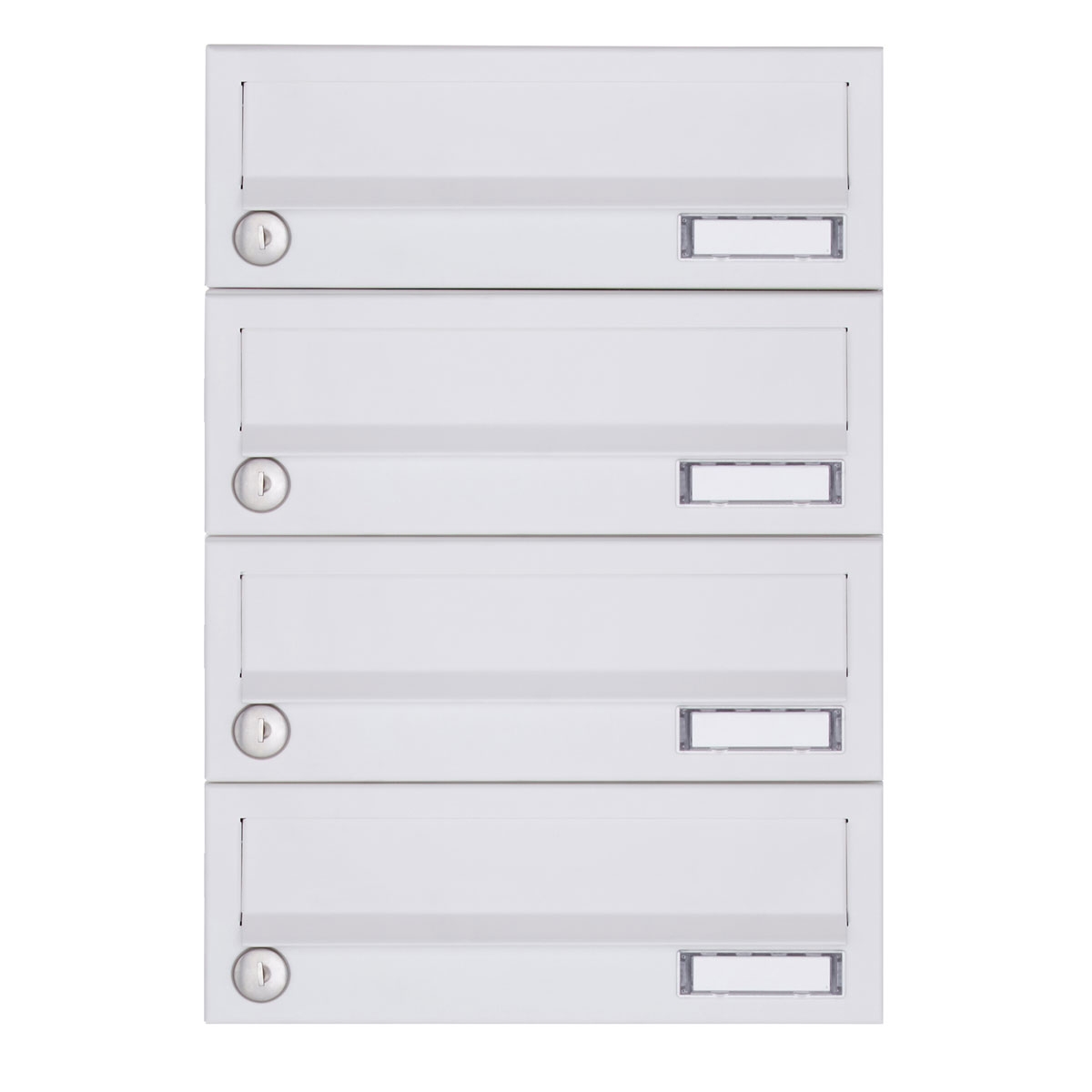 4-piece surface-mounted letterbox system Design BASIC 385A-9016 AP - RAL 9016 traffic white 4-piece surface-mounted letterbox system Design BASIC 385A-9016 AP - RAL 9016 traffic white