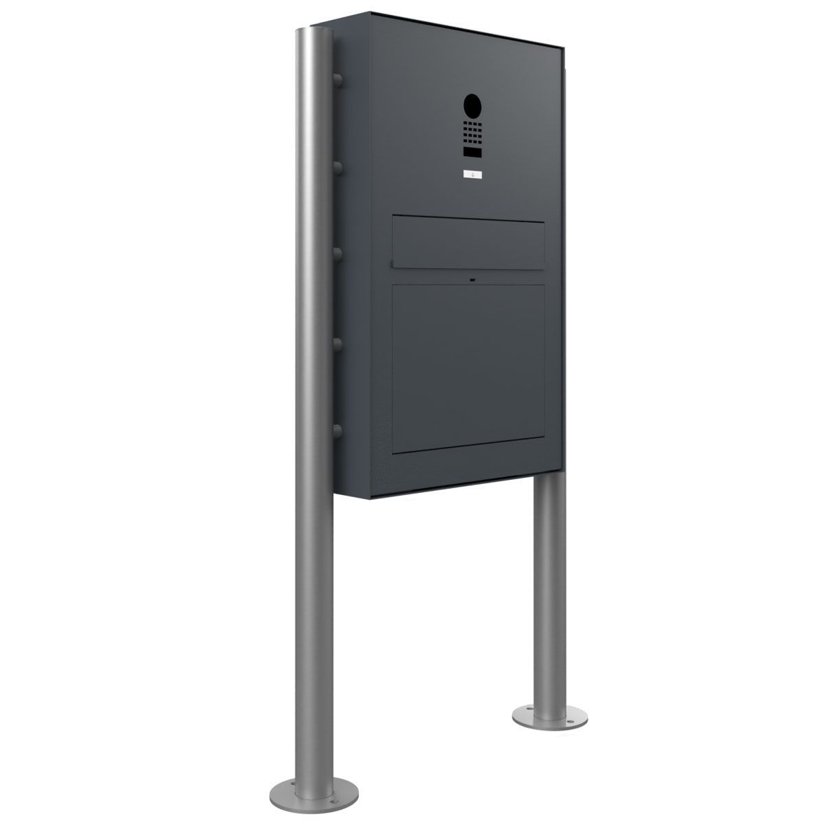 Design floor-standing letterbox GRIMM ST-R - colour of your choice with DoorBird video intercom system