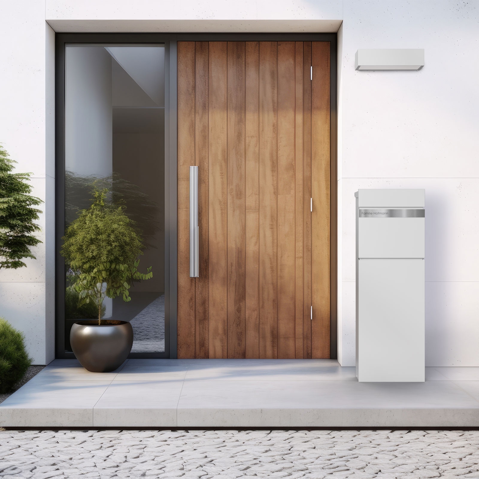 Skrzynka na listy na cokole LESSING Edition - Design Elegance 2 - biały RAL 9016 Skrzynka na listy na cokole LESSING Edition - Design Elegance 2 - biały RAL 9016