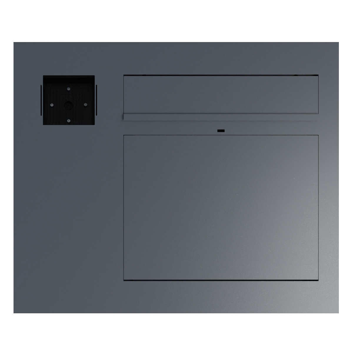 Cassetta per le lettere da incasso di design GRIMM - Colore a scelta - LOXONE Intercom/Code Touch 1x1 predisposto a sinistra