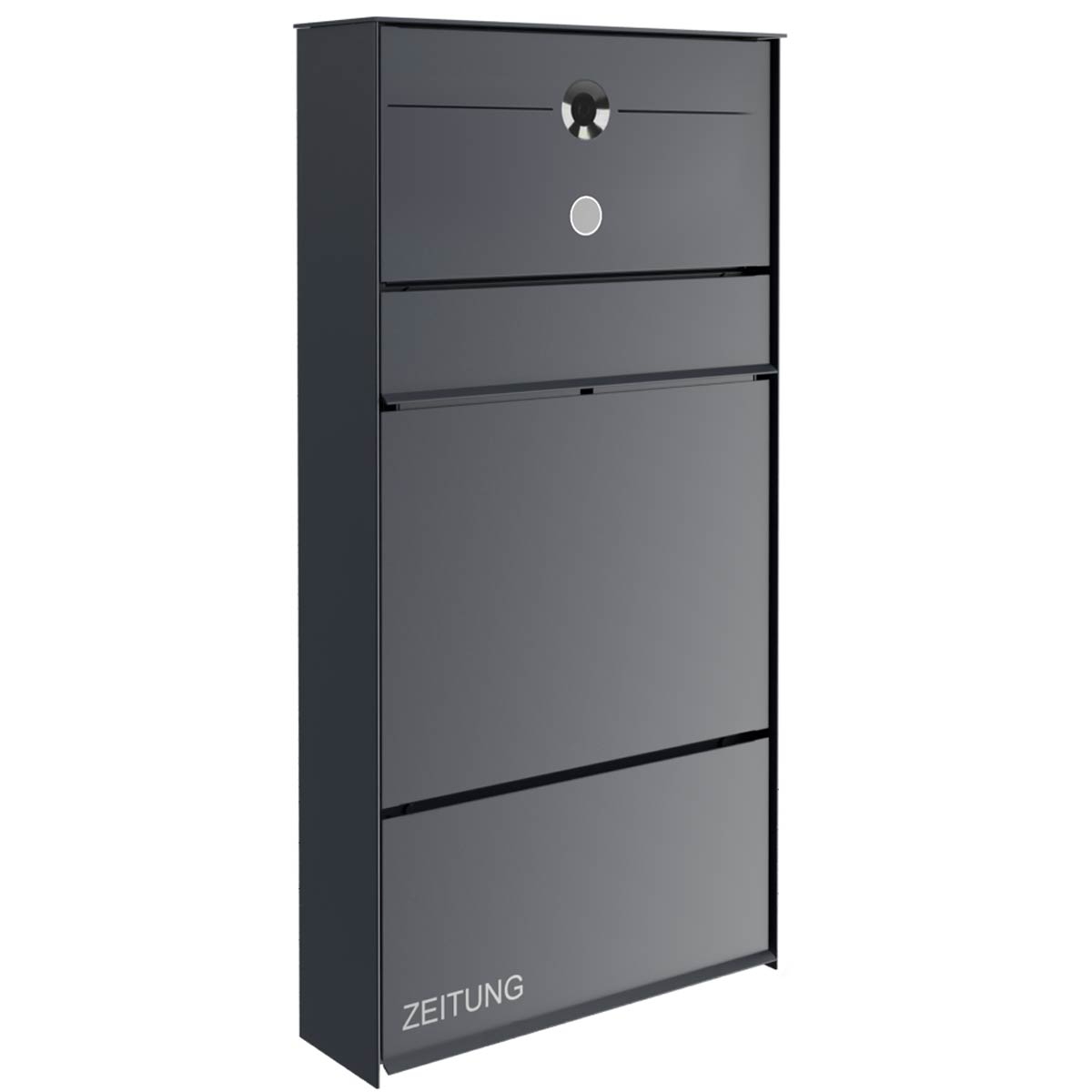 Design surface-mounted letterbox GOETHE AP with newspaper compartment - RAL of your choice - COMELIT Switch - VIDEO complete set Wifi Design surface-mounted letterbox GOETHE AP with newspaper compartment - RAL of your choice - COMELIT Switch - VIDEO complete set Wifi