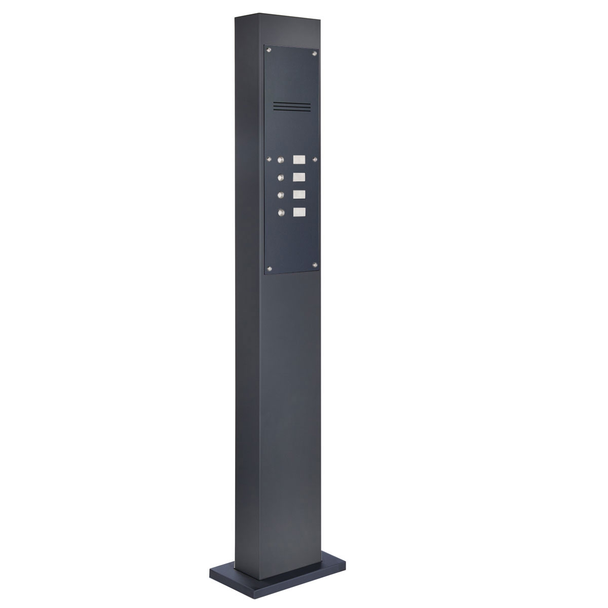 e7da297b8715bc5ee37a7eddc2634731bb8f56ae Klingelstele Designer - Edelstahl V2A pulverbeschichtet - 4 Partei - INDIVIDUELL