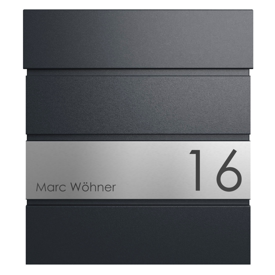 KANT Edition letterbox with newspaper compartment - Elegance 1 design - RAL 9005 jet black KANT Edition letterbox with newspaper compartment - Elegance 1 design - RAL 9005 jet black