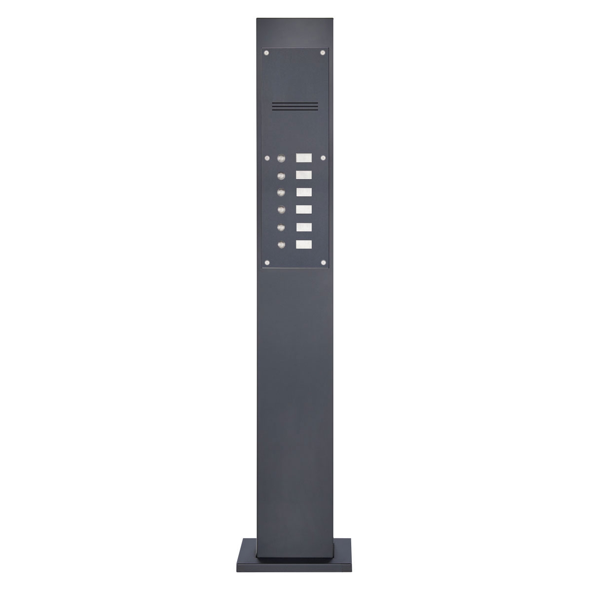 e040ae4b4523ea776b1aa1810643b4590caca3d3 Klingelstele Designer - Edelstahl V2A pulverbeschichtet - 6 Partei - INDIVIDUELL