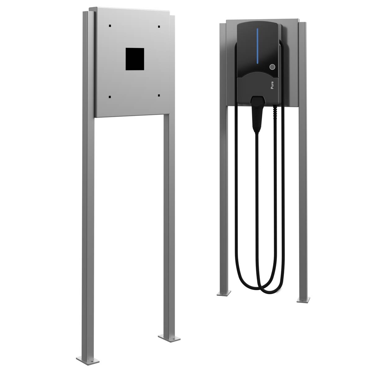 Stainless steel pedestal BASIC 605 ST-Q - Wallbox prepared - polished stainless steel Stainless steel pedestal BASIC 605 ST-Q - Wallbox prepared - polished stainless steel