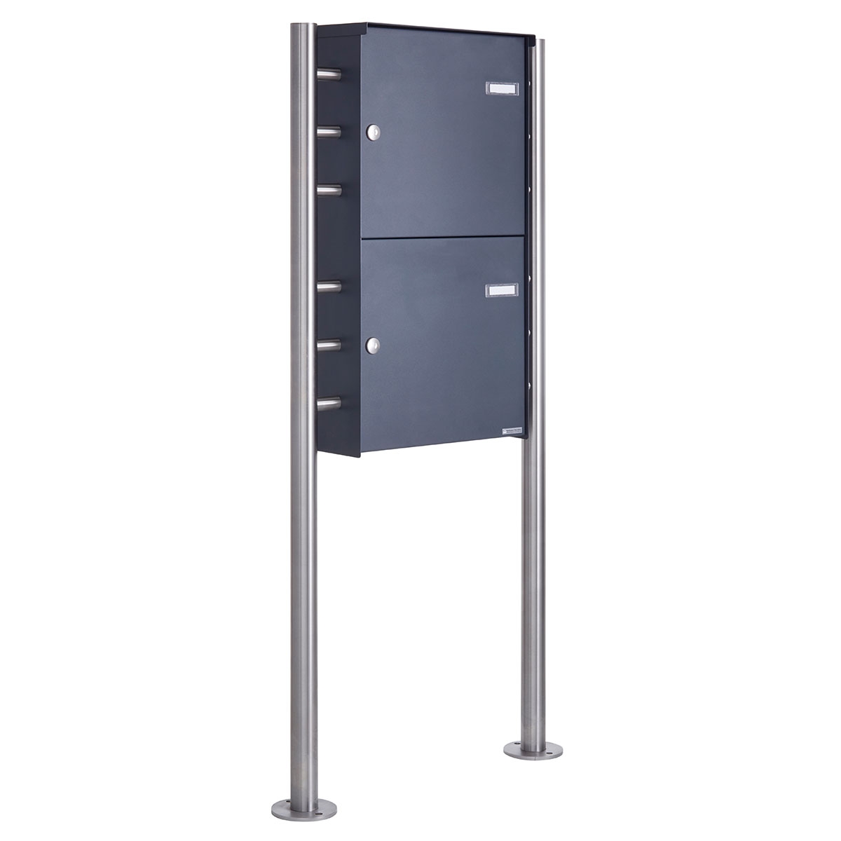 2er 1x2 Zaunbriefkasten freistehend Design BASIC Plus 381XZ ST-R - RAL nach Wahl 2er 1x2 Zaunbriefkasten freistehend Design BASIC Plus 381XZ ST-R - RAL nach Wahl